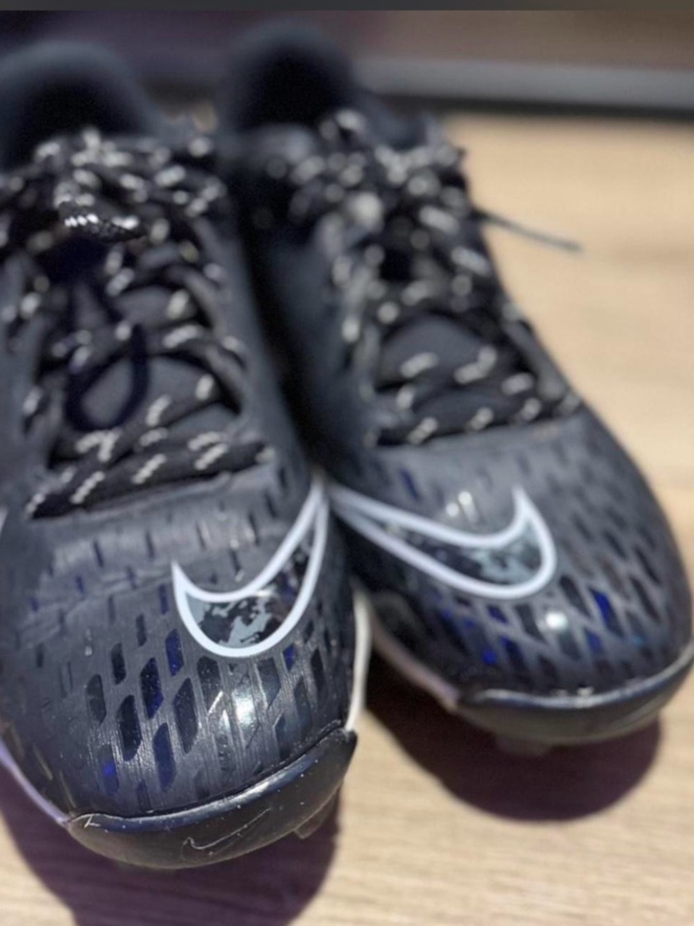 Nike Black Youth Sneakers with White Swoosh